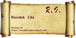 Rendek Ida névjegykártya